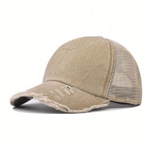 Wholesale Sport Baseball Cap Custom Embroidery logo Washed Cotton 5 Panels Mesh Trucker <b>Hat</b> Vintage Distressed Dad <b>Hat</b> <b>for</b> Men - Product Image 1