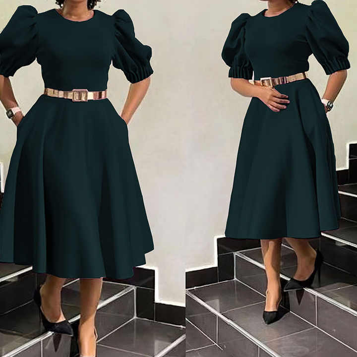 Vivo Aleri A-Line Pleated Dress - Black