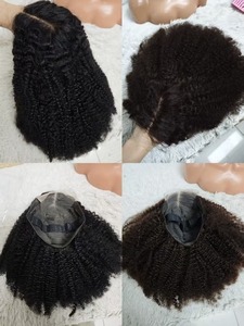 Letsfly Promotion 90$ Afro Curly Glueless Wigs SDD 5x5 Lace Closure 16inch Black Color Available Raw Virgin Hair 100% Human Hair - Product Image 3