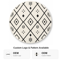 Sous-verre en céramique rond de 10,8 cm, motif tribal diamanté, impression UV émaillée, base en liège, pour décoration de table basse, cadeau
