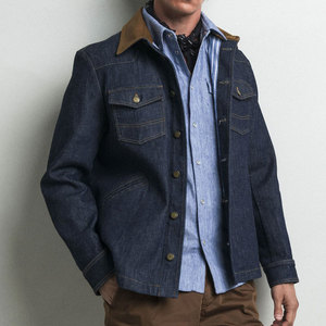 Chaquetas de Mezclilla para Hombre Más Populares, Cuello Alto, Logotipo Frontal Personalizado, Chaqueta de Mezclilla de Invierno Estilo Urbano a Precio de Mayoreo - Product Image 4