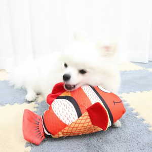 Jouet pour chien personnalisé durable, amusant et interactif, en forme de poisson de mer, jouet à mâcher qui couine, jouet en peluche rembourré - Product Image 3