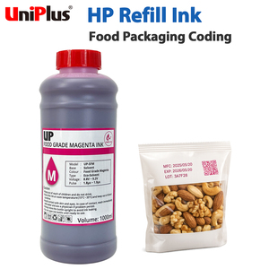 Encre TIJ 2.5 de qualité alimentaire Uniplus 1000 ml pour le codage des emballages alimentaires, encre de recharge HP - Product Image 1