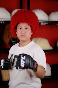 Mũ Khabib lông thú thật của Mông Cổ Papakha Islam Makhachev Mũ tóc giả dành cho đi xe đạp, thể thao bãi biển, câu cá, du lịch - Product Image 3