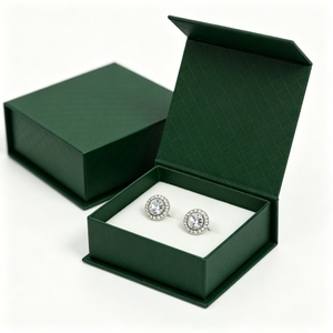 Professional Custom Logo <b>Earring</b> <b>Box</b> Luxury PU Leather Magnetic Closure Jewelry <b>Gift</b> Case for Retail Jewelry Store OEM Accepted - Product Image 1