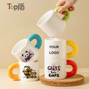 Taza Plana de Cerámica Topjlh, 330 ml, para Sublimación, Personalizable, para Hogar, Cafetería, Oficina, Venta al Por Mayor - Product Image 2