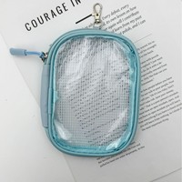 Porte-monnaie transparent en PVC avec fermeture éclair, mini pochette de rangement souple et portable, trousse de premiers secours de voyage