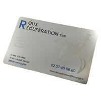 Logo personnel personnalisé de haute qualité Carte de crédit en acier inoxydable durable Taille Carte de visite en métal en acier inoxydable