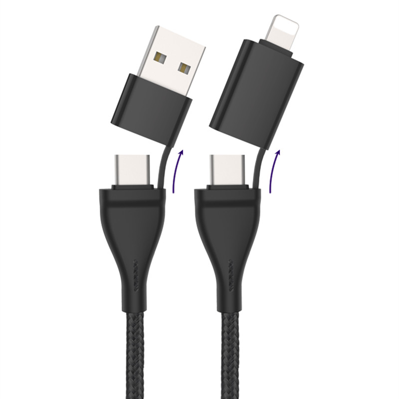 4-в-1 PD usb-кабель для быстрой зарядки 20 Вт-60 Вт