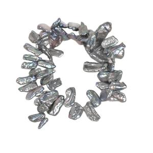 Perles d'eau douce blanches en forme de pétales de style baroque, accessoires de bijouterie semi-finis pour la fabrication de colliers - Product Image 5