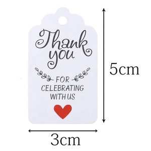 Lot de 100 <span class=keywords><strong>cartes</strong></span> en papier Kraft, impression en couleur, étiquette de remerciement avec corde en chanvre, décoration de cadeau de mariage - Product Image 2
