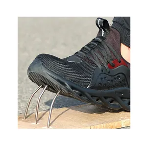 패션 작업 신발 남자 야외 빛 통기성 안전 운동화 부츠 스틸 발가락 안티 스매싱 안전 신발