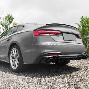 2021-2024 pièces de carrosserie Rambo noir S5 diffuseur arrière pour <span class=keywords><strong>Audi</strong></span> <span class=keywords><strong>A5</strong></span> B9.5 mise à niveau S5 aileron arrière avec tuyau d'échappement - Product Image 4