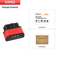 KONNWEI-Mini escáner OBD2 súper barato, inalámbrico, Plug and Play, ELM327, V1.5, lector codificador OBD2
