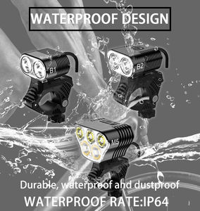 ไฟหน้าจักรยานแบบชาร์จไฟได้ Ultra Bright Dirt สำหรับจักรยาน 12V หัวไฟ 5 หลอด LED รูปหัวใจ 5000 ลูเมน - Product Image 2