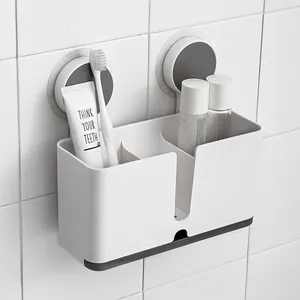 Taizhou नई डिजाइन रसोई बाथरूम भंडारण शेल्फ चिपकने वाला कोई ड्रिल दीवार पर चढ़कर बिजली Thoothbrush धारक भंडारण टोकरी
