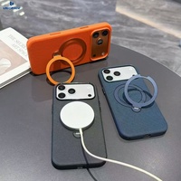 Étui pour iPhone 360 pour iPhone 16, étui en cuir magnétique pour iPhone 15, étui de téléphone en cuir