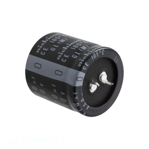 ตัวเก็บประจุแบบฝังรู 680 ยูเอฟ อลูมิเนียม 680UF 20% 400V แบบ Snap-in รุ่น LGL2G681MELC35 - Product Image 1