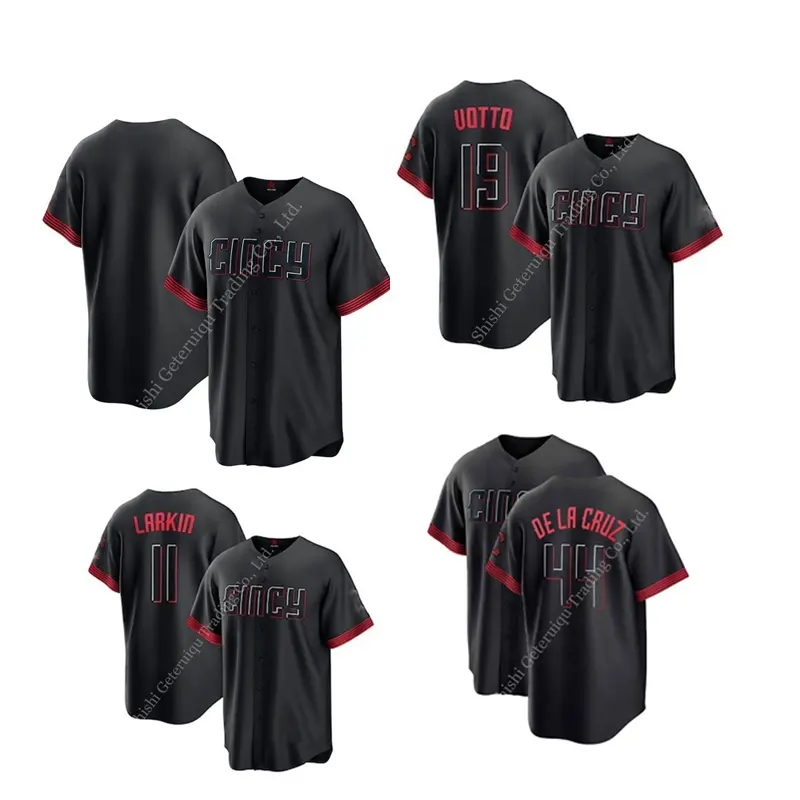 Nieuwe Aankomst Cincinnati Rode Honkbalshirts 30 Griffie 44 Elly De La Cruz City Connect Zwart Shirts Top Thuisshirt