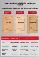 Boîte de rangement pour documents en papier kraft épaissi, sans acide, robuste, avec option d'impression de logo, modèle 008, fabriqué en Chine