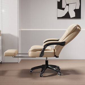 Chaise de bureau ergonomique en cuir avec massage, design moderne et simple, imperméable, multifonction, réglable en hauteur, pivotante - Product Image 3