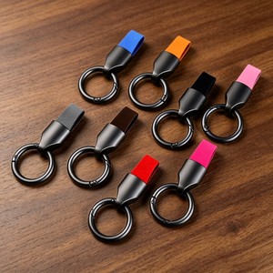 Hochwertige, personalisierte Leder-Autoschlüsselanhänger, Premium Anti-Verlust-Schlüsselanhänger für Herren, Schlüsselanhänger aus Zinklegierung für Autoschlüssel, Großhandel - Product Image 1