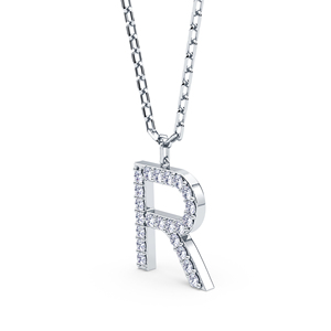 Colgante con Letra Inicial Personalizada Directo de Fábrica con Diamantes VVS VS EF Cultivados en Laboratorio en Plata de Ley 925 con Acabado en Oro - Product Image 4