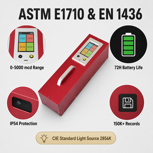 Instrumento Portátil <span class=keywords><strong>de</strong></span> Medición <span class=keywords><strong>de</strong></span> Marcas Reflectantes en Carreteras, Retroreflectómetro con Pantalla Táctil, Equipo para Trabajos Viales - Product Image 6