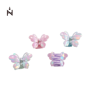 Pinzas para el cabello con forma de mariposa ZiN de 7,5 cm, estilo dulce de plástico iridiscente para mujeres y niñas - Product Image 2