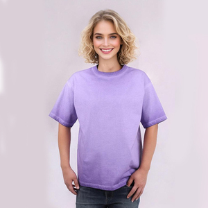 Camiseta Oversize de Algodón 100% de 240 Gsm con Degradado Vintage, Tejido de Alta Calidad, Unisex, Impresión DTG Personalizada, Acabado Ácido - Product Image 4