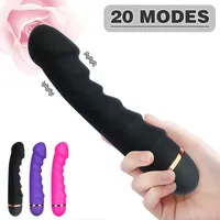 20 Modi Vibrator Weicher Silikon-Dildo Realistischer Penis Starker Motor G-Punkt Klitoris-Stimulator Weiblicher Masturbator Erotik-Spielzeug für Erwachsene