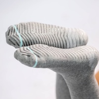 Chaussettes de compression antidérapantes en bambou, hauteur genou, port quotidien, respirantes, personnalisées, grises, antidérapantes, compression 15-20 mmHg