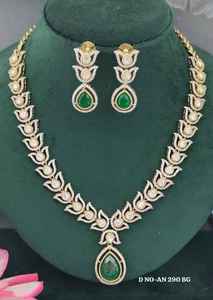 Premium Fashionable Mehandi CZ Moissanite Kundan Necklace for Women Wedding Bridal Engagement Party Wear Statement Jewelry - Product Image 4