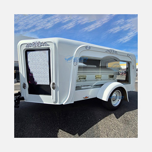 Nouveau design, voiture funéraire de luxe à structure en acier blanc, à essieu unique, tractable, pour transport de cercueil - Vente chaude - Product Image 1