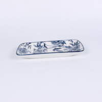 Service de table vintage Chinoiserie à motif floral et d'oiseaux - Assiettes, bols et plateaux de service en céramique bleue à motifs botaniques