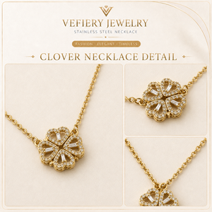 Collier de mode en acier titane couleur or avec cristaux floraux pour femmes - Product Image 3