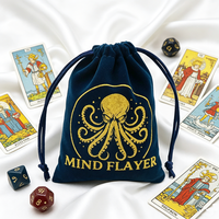 Sac en velours rouge personnalisé avec cordon de serrage pour dés, cartes de tarot, bijoux, emballage de jeux de dés DND, sacs cadeaux