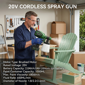 Portable 20V Lithium Battery Power Cordless HVLP Paint <strong>Spray</strong> <strong>Gun</strong> Rechargeable Electric Airless <strong>Painting</strong> Sprayer Machine <strong>for</strong> <strong>Wall</strong> - Product Image 6