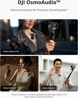 Microphone sans fil DJI Mic 2, qualité sonore professionnelle, réduction du bruit, enregistrement et réception, Bluetooth