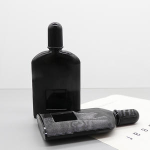 Flacon de parfum carré en verre noir de 100 ml, vide, avec clip, emballage cosmétique, flacon pulvérisateur pour faux cils - Product Image 2