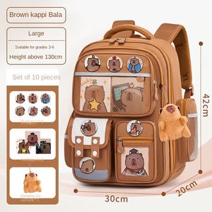 Mochila Escolar Kapibala Oxford Unisex para Estudiantes de Secundaria, Resistente a la Suciedad, Protección de Cremallera, Ultraligera, Curva, Linda - Product Image 6