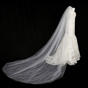 Voile de mariée de luxe CYG à double couche, 3 mètres de long, en tulle doux, avec peigne à cheveux - Product Image 5