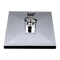 Douche de plafond chromée de luxe avec pommeau de pluie carré, tuyau courbé réglable et écrou carré pour projets d'appartements équipés