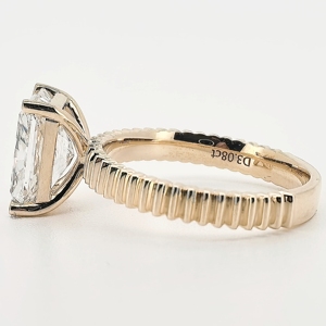 Anel de Noivado com Diamante de Laboratório Personalizado em Ouro Sólido 14k, Joia com Diamante Certificado IGI, Anel de Diamante Cultivado em Laboratório - Product Image 2