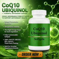 Fabricant OEM de gélules de CoQ10 personnalisées, Ubiquinol, Ubiquinone, BioPerine, Huile de noix de coco, Haute absorption, Marque privée