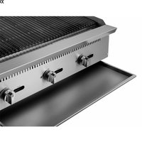Fournitures pour restaurants et hôtels, barbecue au gaz en acier inoxydable, gril à charbon, barbecue commercial radiant, robuste, barbecue de table, pierre de lave