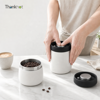 Bocal à café isotherme moderne en acier inoxydable, sans BPA, écologique, avec revêtement coloré, hermétique, pour la maison