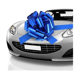 Custom Star Bow Satin Metallic Blue Eco-Friendly Polypropylene 30cm Gift <b>Ribbon</b> <b>for</b> <b>Car</b> Decoration Christmas - Product Image 1