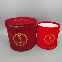 Emballage cadeau pour mariage de la Saint-Valentin, boîte ronde pour fleurs avec matériaux recyclés, logo personnalisé, dorure à chaud