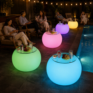Mesa de Café LED em Forma de Bola, Mesa de Lounge que Brilha com Mudança de Cor para Bar Moderno, Hotel, Casa Noturna, Jardim e Móveis para Casa - Product Image 5